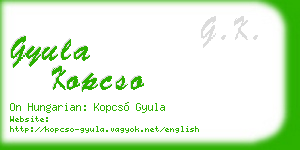 gyula kopcso business card